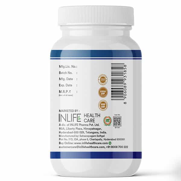 Inlife Fish Oil Omega 3 Capsules 180Mg Epa 120Mg Dha 1000Mg - 60 Softgels