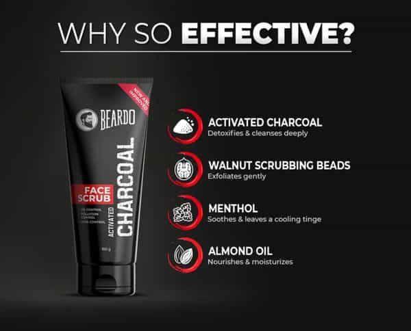 Beardo Activated Charcoal Anti-Pollution Face Scrub For Deep Pore Cleaning- 100 Gm
