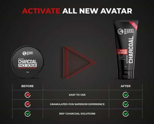 Beardo Activated Charcoal Anti-Pollution Face Scrub For Deep Pore Cleaning- 100 Gm