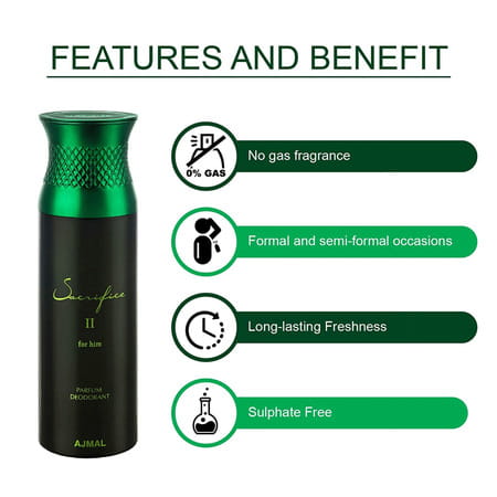 Ajmal Aurum & Aurum & Sacrifice Ii Deodorant Spray - For Men & Women (200 Ml Pack Of 3)