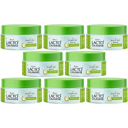 Lacto Calamine Night Gel - No Parabens | No Sulphates | 50g X Pack Of 8