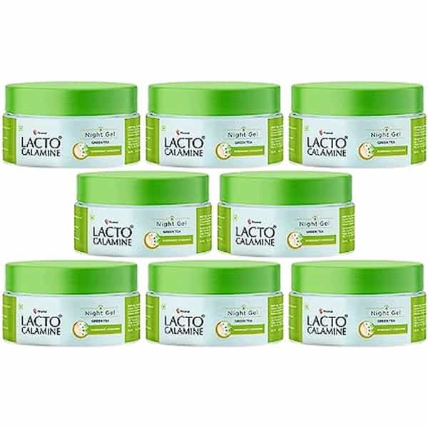 Lacto Calamine Night Gel - No Parabens | No Sulphates | 50G X Pack Of 8
