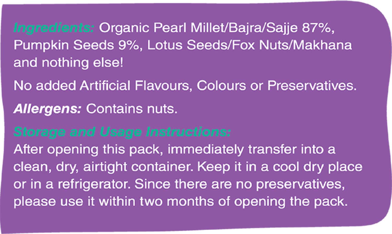 Buy EARLY FOODS BAJRA AND PUMPKIN SEEDS PORRIDGE MIX 200G Online & Get