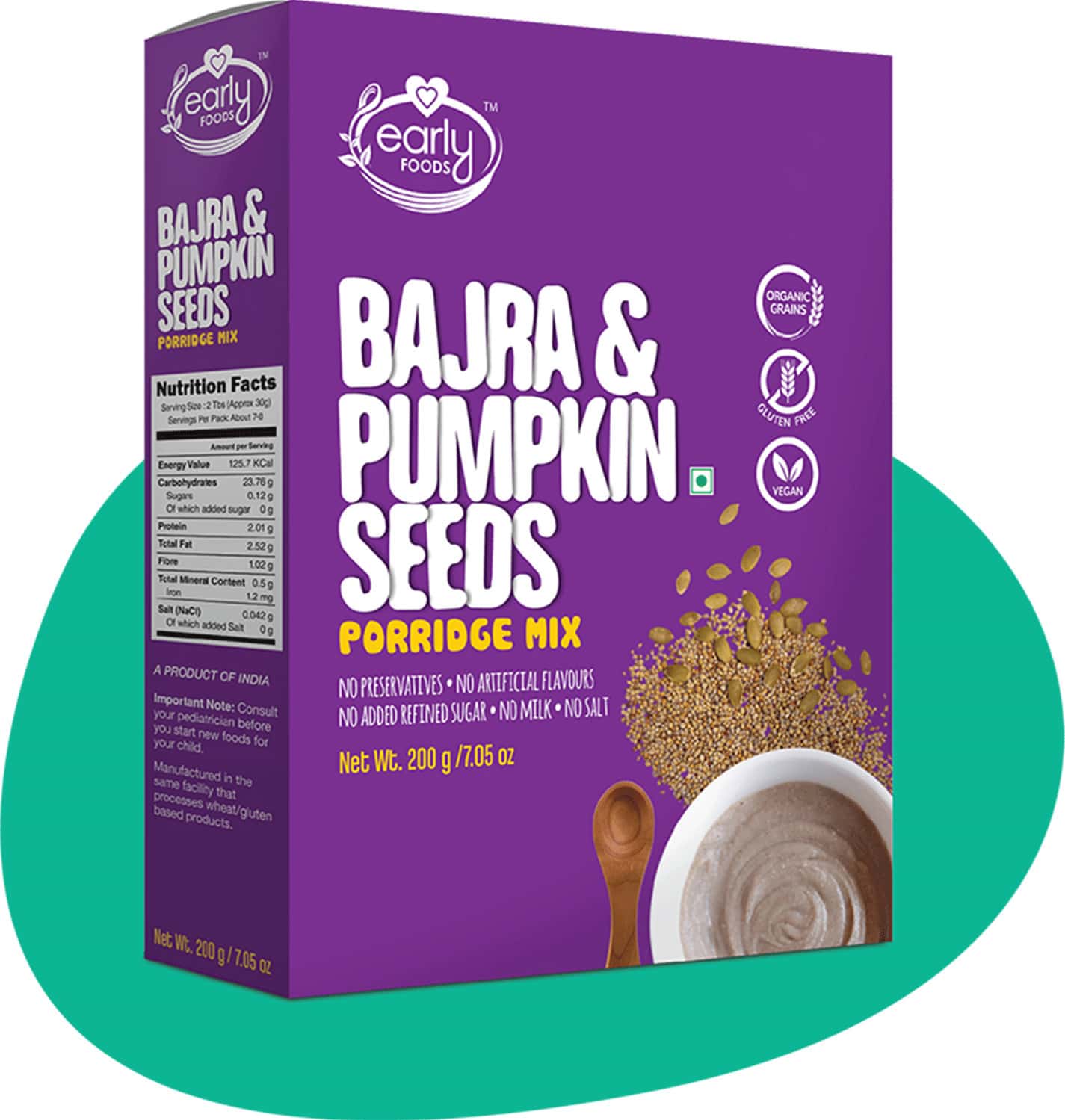 Buy EARLY FOODS BAJRA AND PUMPKIN SEEDS PORRIDGE MIX 200G Online & Get