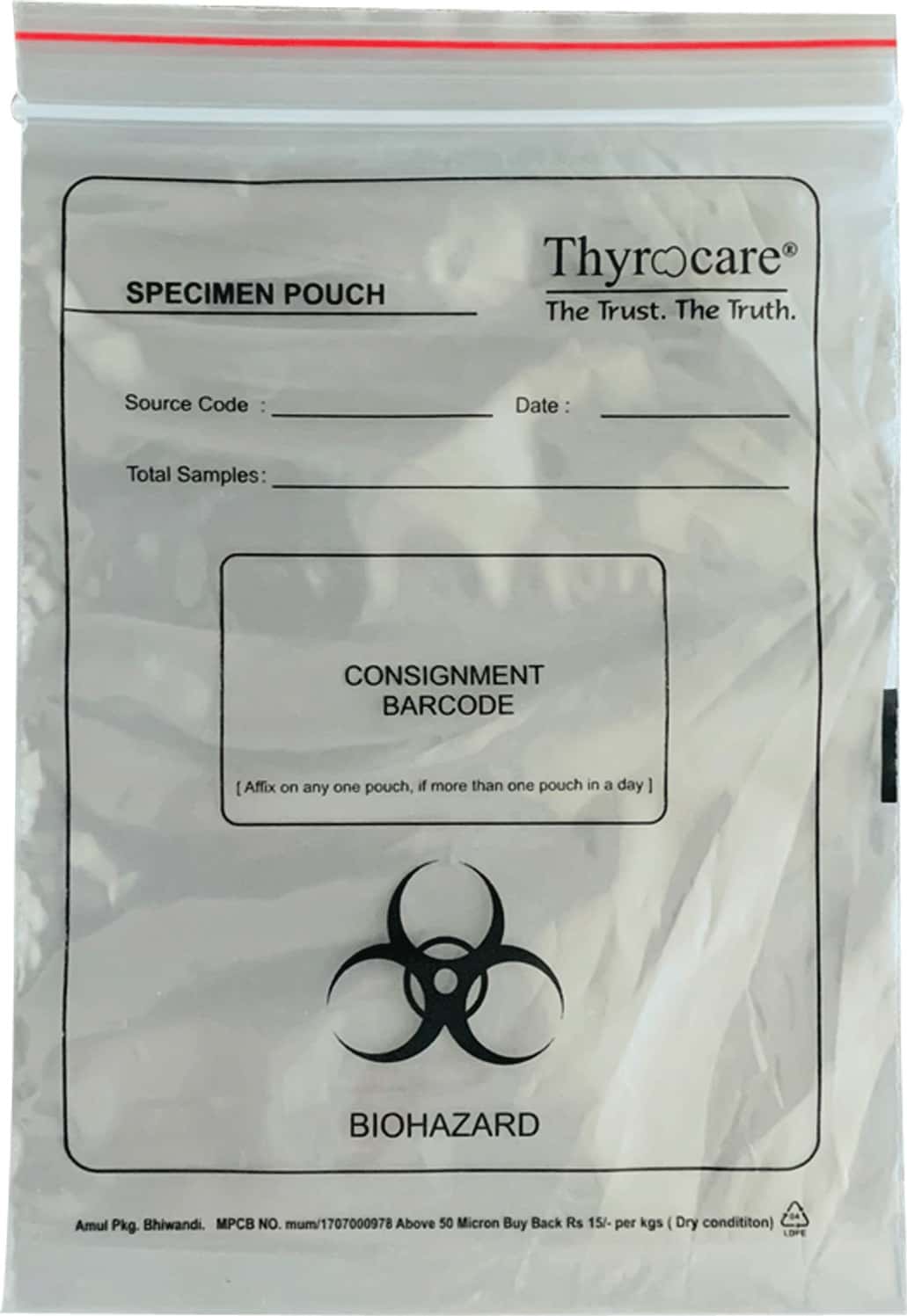 Ziplock Sample Pouch (10 Sample) | Pack Of 100 Pcs.