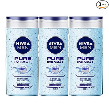 Nivea Pure Impact Shower Gel For Men | 250ml (pack Of 3)