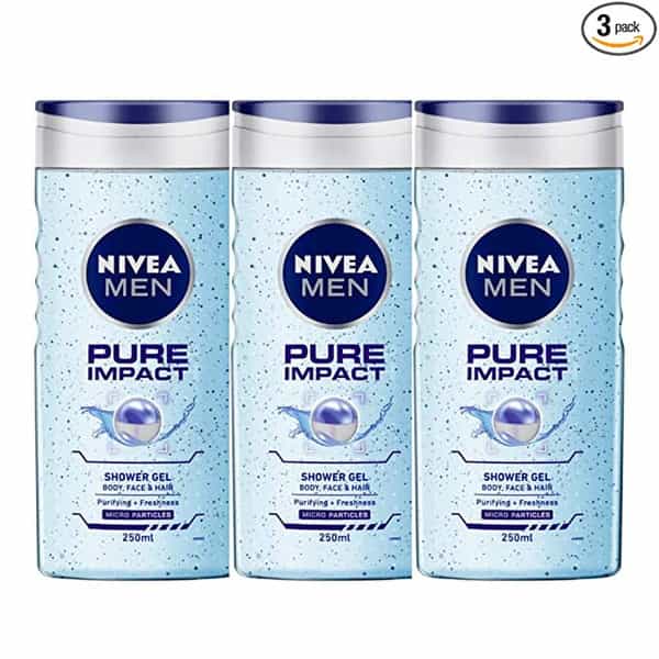 Nivea Pure Impact Shower Gel For Men | 250Ml (Pack Of 3)