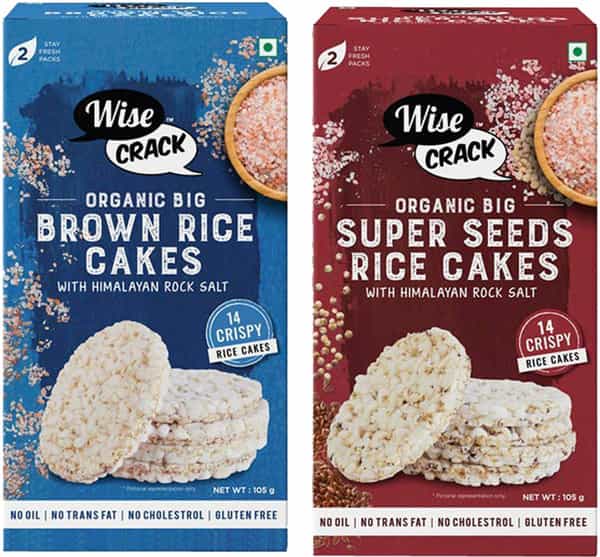 Wise Crack Organic Rice Cakes - Brown Rice 105G Super Seeds 105G (Pack Of 2)