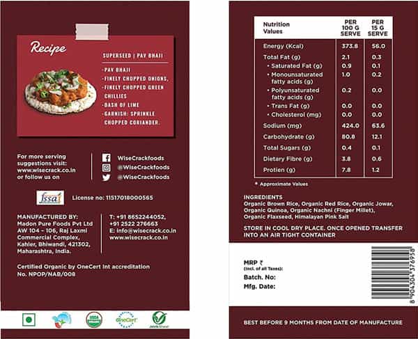 Wise Crack Organic Rice Cakes - Brown Rice 105G Super Seeds 105G (Pack Of 2)