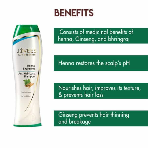 Jovees Henna & Ginseng Anti Hair Loss Shampoo - 250 Ml