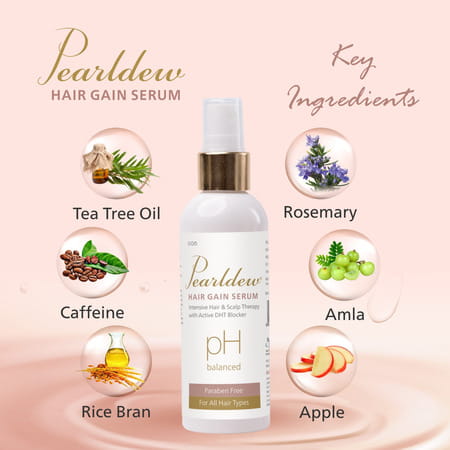 Pearldew Hair Gain Serum 100 Ml | For All Hair Types | Paraben Free (Pack Of 2)
