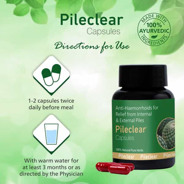 Pileclear Capsules 30 Caps | Ayurvedic Piles Care Capsules | Pack Of 3