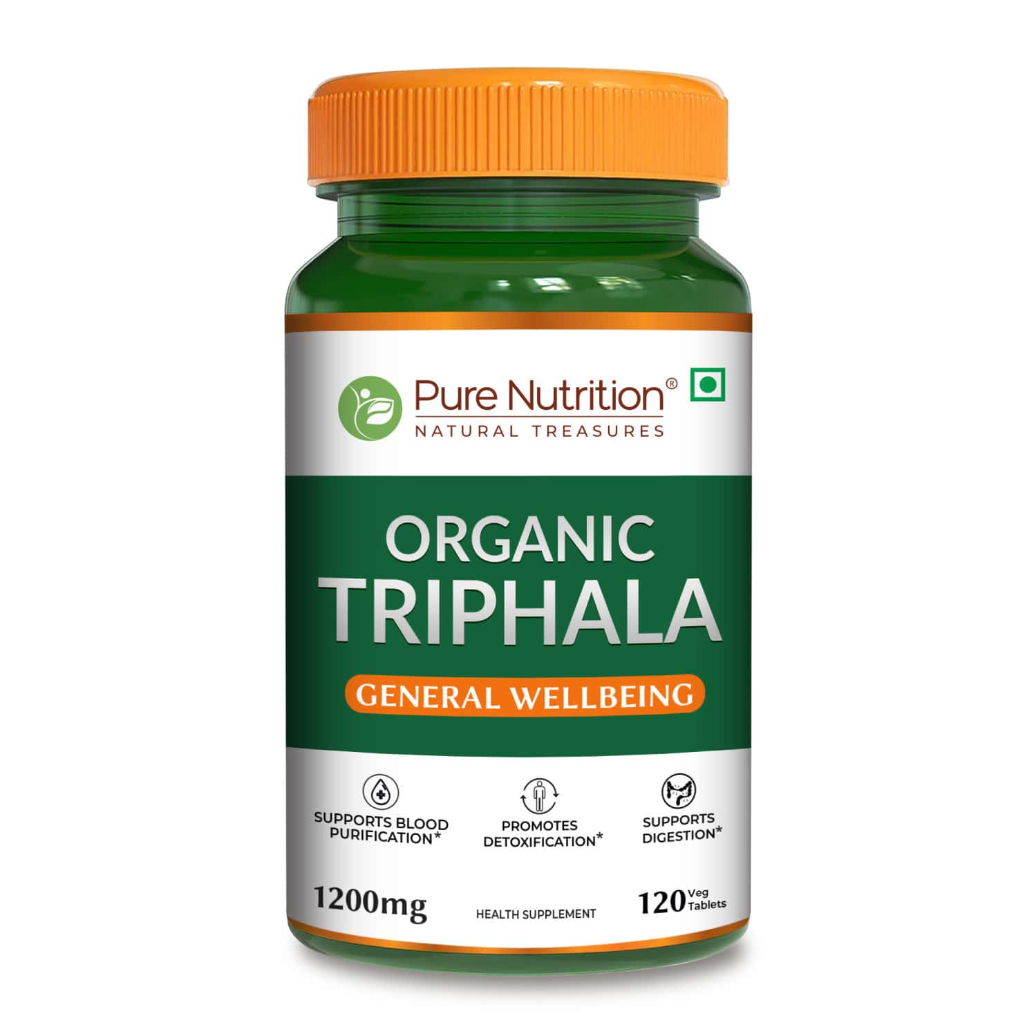 Pure Nutrition Triphala Tablets | For Healthy Digestion & Improves Bowel Wellness - 120 Veg Tablets