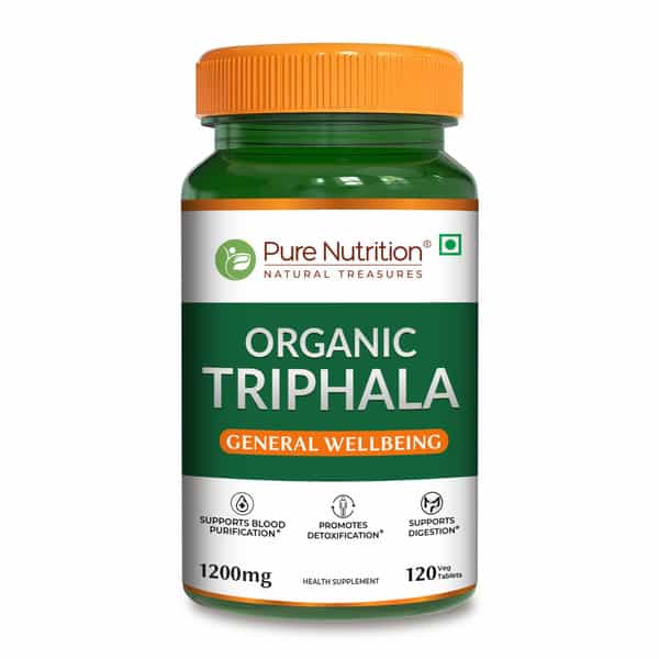 Pure Nutrition Triphala Tablets | For Healthy Digestion & Improves Bowel Wellness - 120 Veg Tablets
