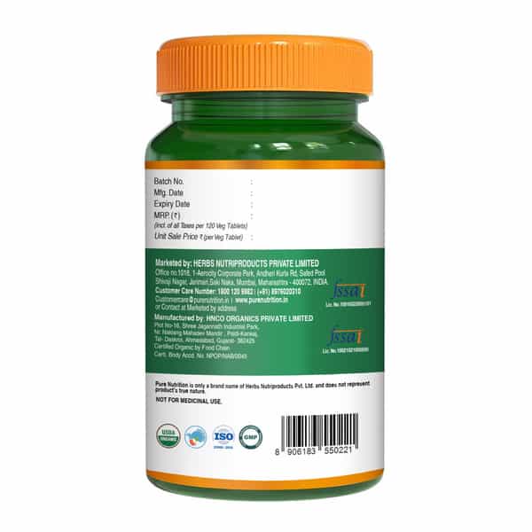 Pure Nutrition Triphala Tablets | For Healthy Digestion & Improves Bowel Wellness - 120 Veg Tablets