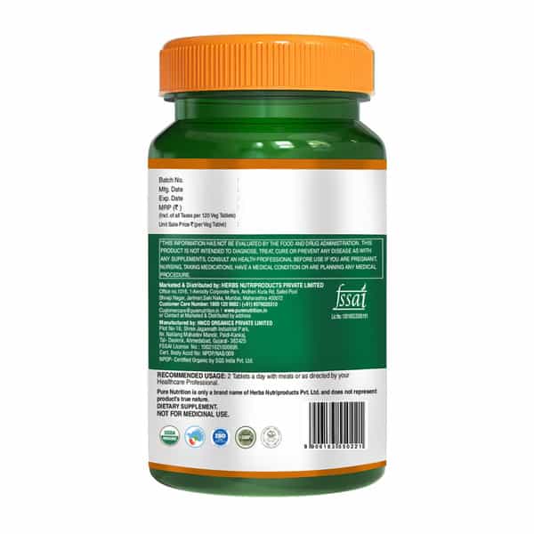 Pure Nutrition Triphala Tablets | For Healthy Digestion & Improves Bowel Wellness - 120 Veg Tablets
