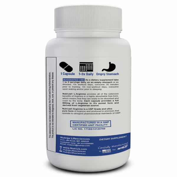 Nutrija-L-Arginine 800Mg - 60 Capsules