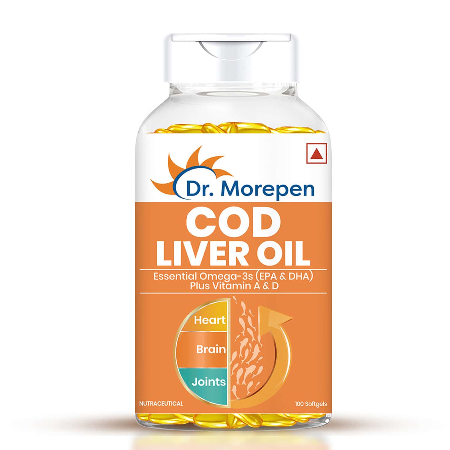 Dr. Morepen Cod Liver Oil | Heart Brain & Joints | Softgel | 100 No's
