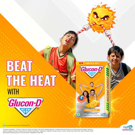 Glucon-D Mango Blast With 3 Benefits Of Energy | Recovery | And Immunity | 1 Kg Box (Free 250 G)
