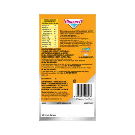 Glucon-D Mango Blast With 3 Benefits Of Energy | Recovery | And Immunity | 1 Kg Box (Free 250 G)