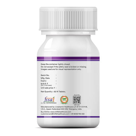 Inlife Chelated Magnesium Glycinate Supplement 2000mg Per Serving - 60 Tablets