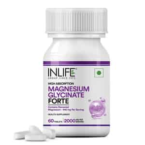 Inlife Magnesium Glycinate 2000mg For Muscle Recovery & Sleep - 60 Tablets