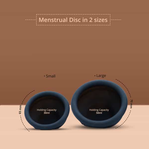 Bbold Reusable Menstrual Disc Without Stem | Supersoft | 12H Protection | Black - Large