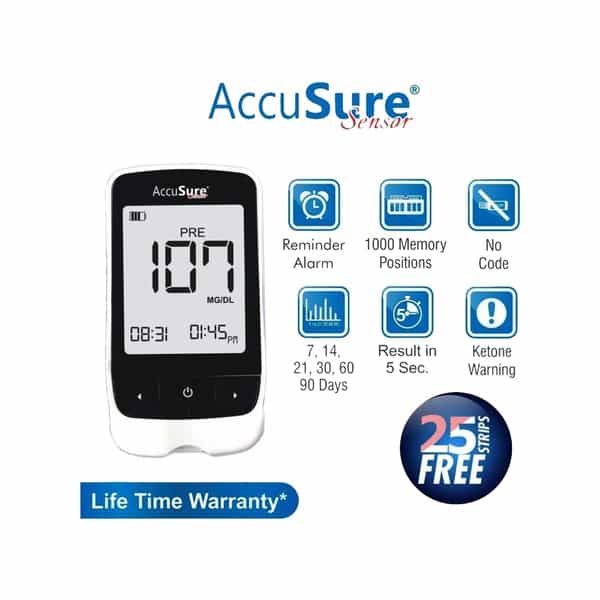 Accusure Senser | Glucometer Kit
