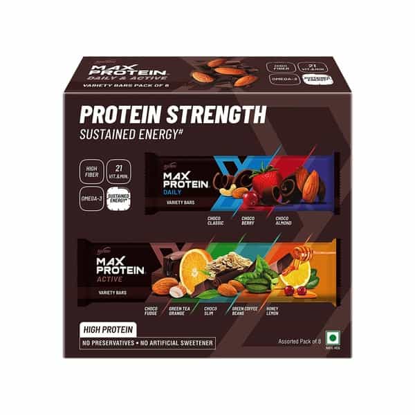 Ritebite Max Protein Assorted Nutrition Bar Box Of 502 G