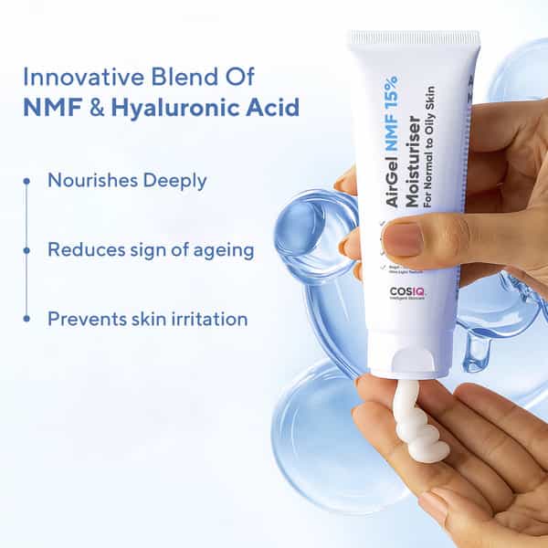 Cos-Iq Airgel Nmf 15% Face Moisturizer - Fast Absorbing | Lightweight | Oily To Normal Skin | 100Ml