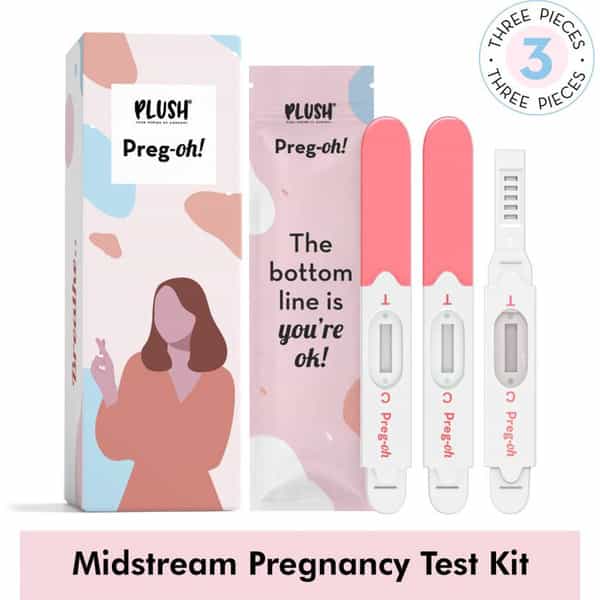 Plush Preg-Oh! Midstream Pregnancy Kit Test | Single Step Hygienic Testing | 99% Accuracy | 3 Units