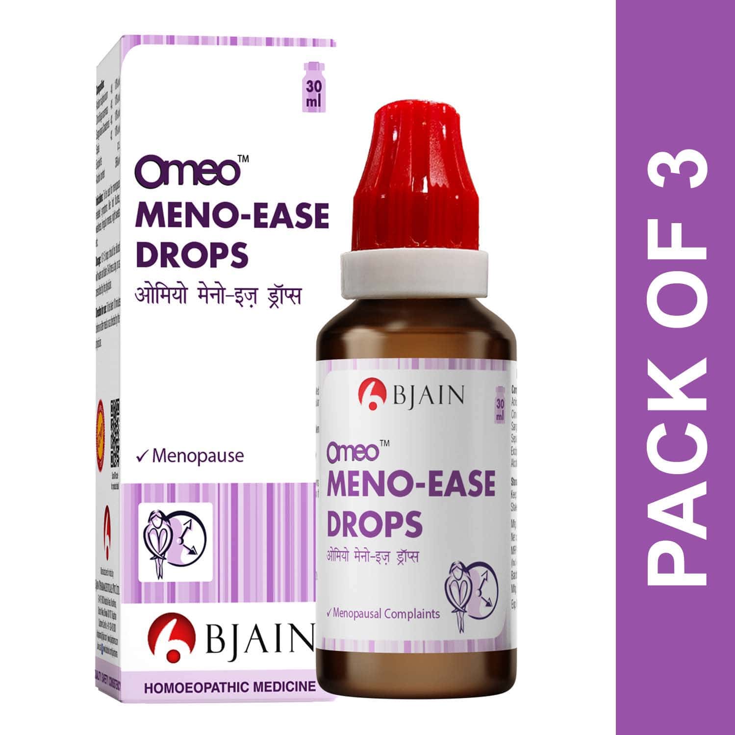 Bjain Omeo Meno Ease Drops For Easing Post And Pre Menopausal Conditions | 30ml (Pack Of 3)