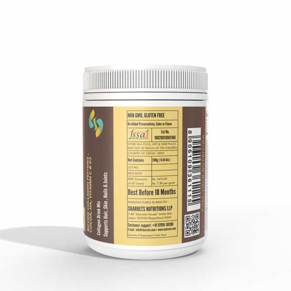 Sharrets Bch+ Bovine Collagen With Ha 100Mg, Vitamin C 40Mg, Vitamin D3 400 Iu, Chocolate Flavored