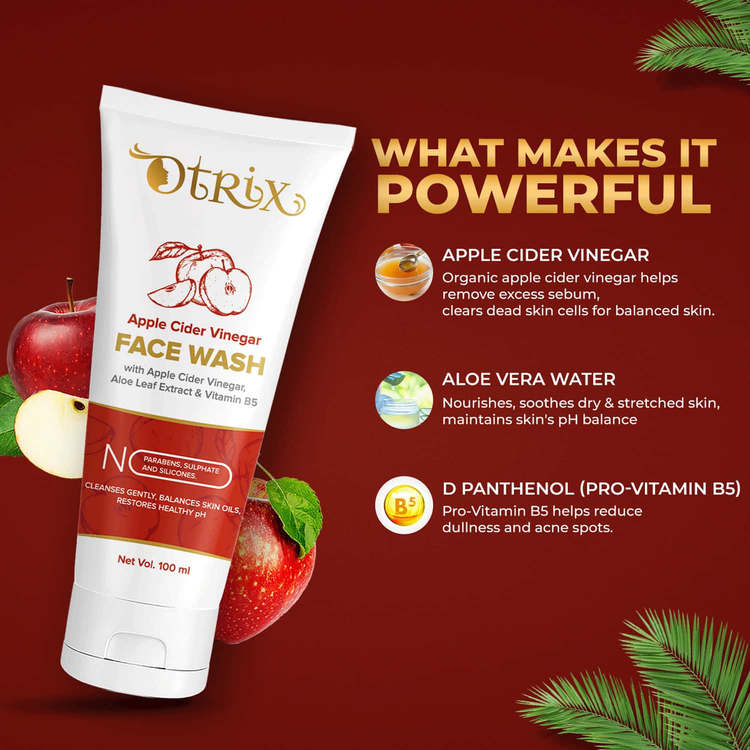 Buy OTRIX APPLE CIDER VINEGAR FACE WASH Online & Get Upto 60 OFF at PharmEasy