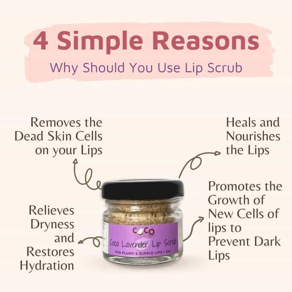 Coco Crush Lavender Coconut Lips Scrub For Lightening & Brightening Dark Lips - 25G
