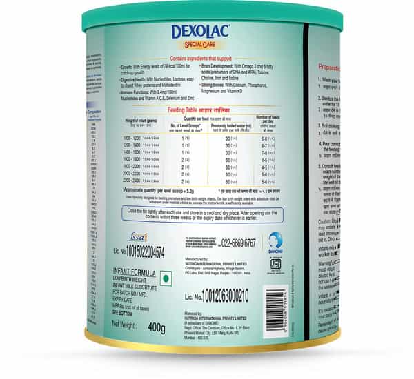 Dexolac Special Care Baby Food Tin Of 400 G
