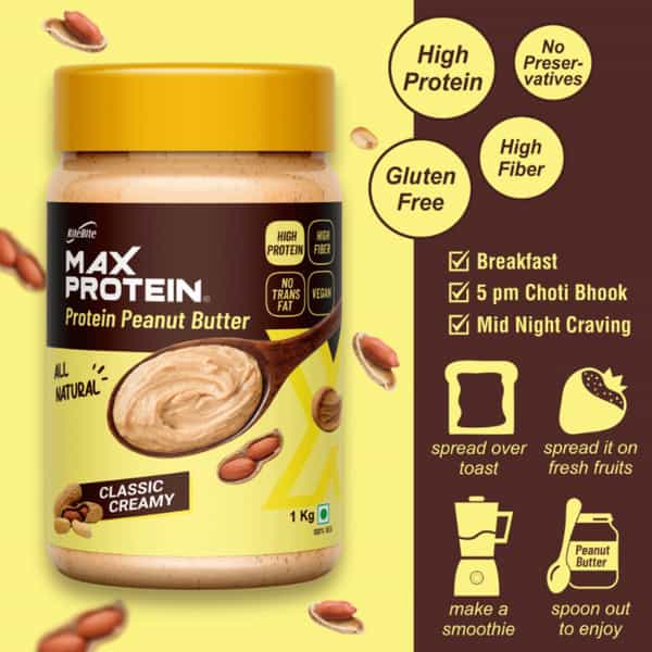 Max Protein Peanut Spread - Classic Creamy [1 Kg] - Pack Of 1