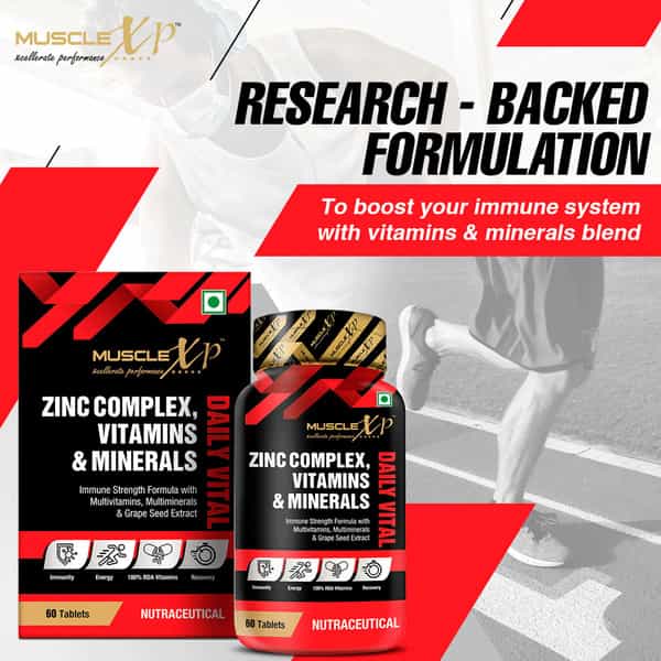 Musclexp Zinc Complex Vitamins & Minerals Daily Vital 60 Tablets