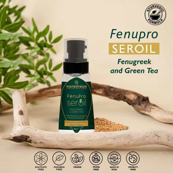 Manestream Fenupro Seroil With Fenugreek And Green Tea | Ayurvedic Combination Of Serum + Oil|100 Ml