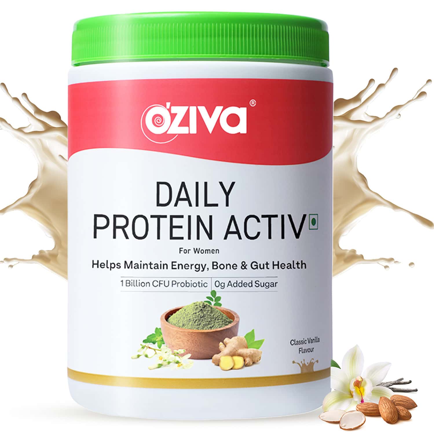 Oziva Daily Protein Activ For Women | 40 G Protein - Classic Vanilla | 300 G