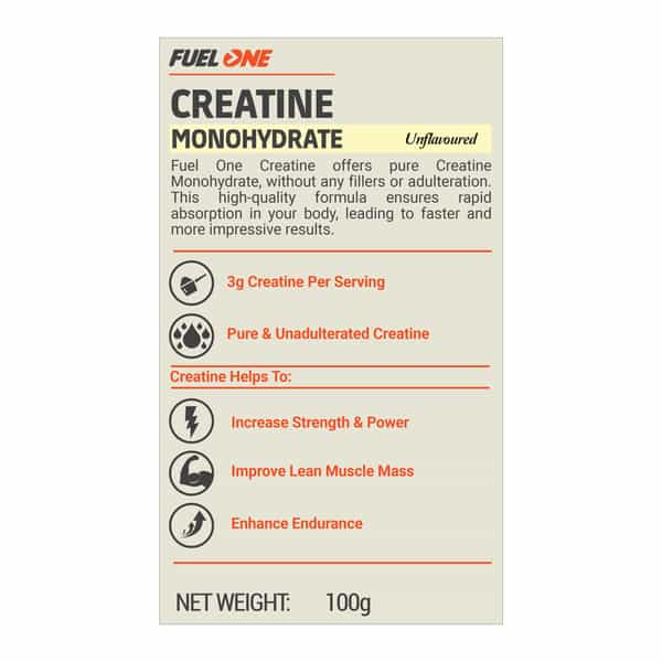 Fuel One Creatine Monohydrate 100Gm (33 Servings) (Unflavoured) (Pack Of 2)