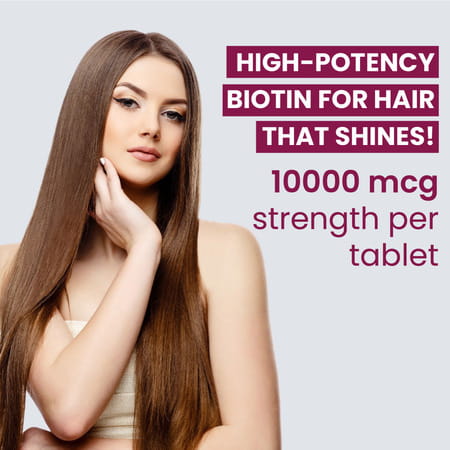 Vlado'S Himalayan Organics Biotin 10000mcg For Healthy Hair And Skin - 60 Tablets