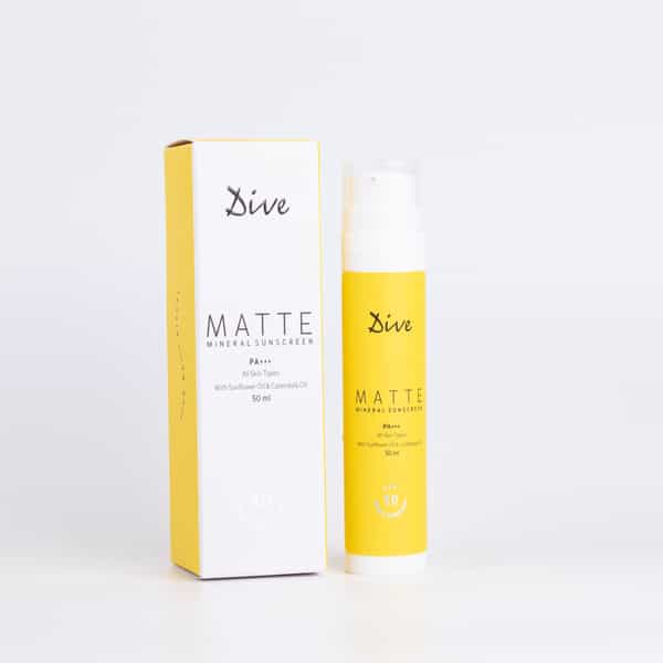Dive Matte Mineral Sunscreen Spf 50 | Pa+++ | Lightweight And Non-Sticky | Long-Lasting Effect