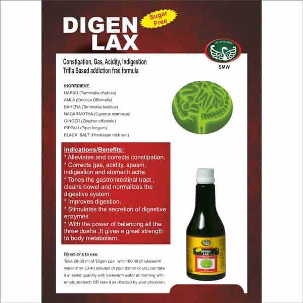 Smw's Laxative Digen Lax(Sf) For Gas Acidity Indigetion & Chronic Constipation 300Ml