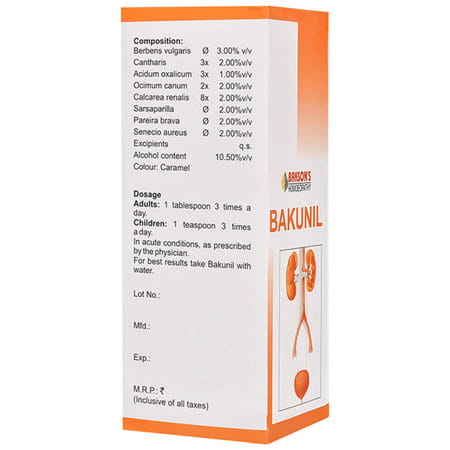 Baksons Homoeopathy Bakunil Syrup 115 Ml