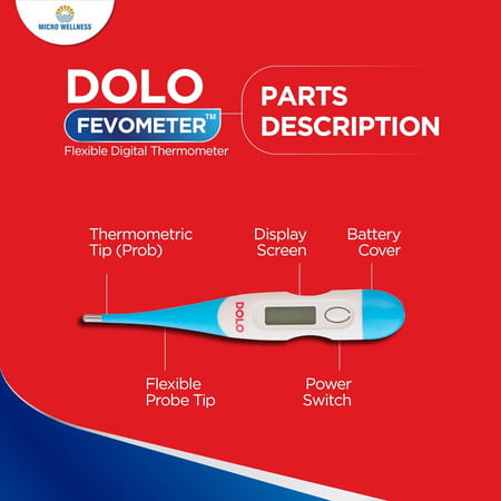 Dolofevometer Micro Wellness Dolo Fevometer - Flexible Digital Thermometer (Pack Of 3)