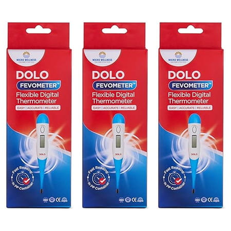 Dolofevometer Micro Wellness Dolo Fevometer - Flexible Digital Thermometer (Pack Of 3)