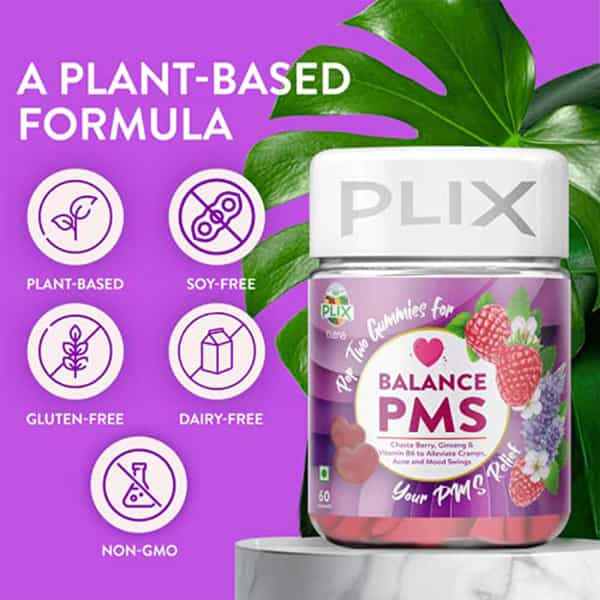 Plix Balance Pms 60 Gummies Raspberry Flavor (Pack Of 1 Bottle)