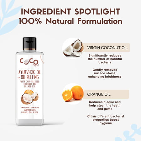Coco Crush Ayurvedic Coconut & Orange Oil For Oil Pulling - 50ml
