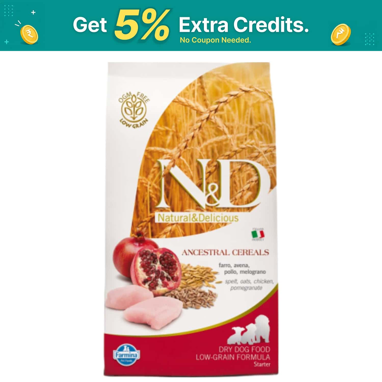 Farmina N&d Ancestral Grain Starter Puppy Dog Food | Up To 2 Months | 12kg